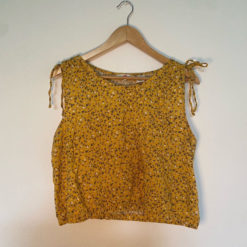 Levi's Yellow Floral Sleeveless Blouse